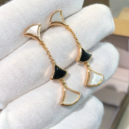 [Solara Jewelry]DREAM EARRINGS 3 MOTIFS ONYX MOP PINK GOLD