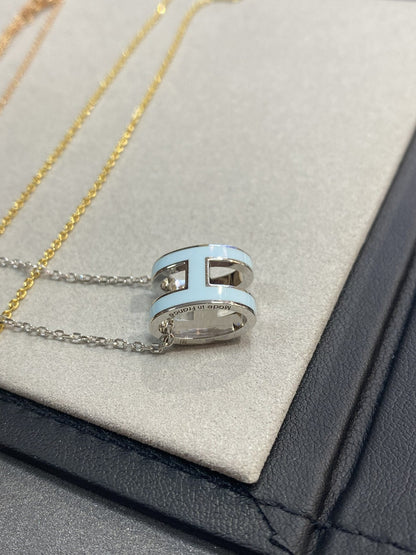 [Solara Jewelry]POP H LIGHT BLUE NECKLACE