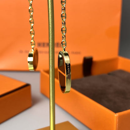[Solara Jewelry]CHAINE VERSO BLACK CERAMIC EARRINGS