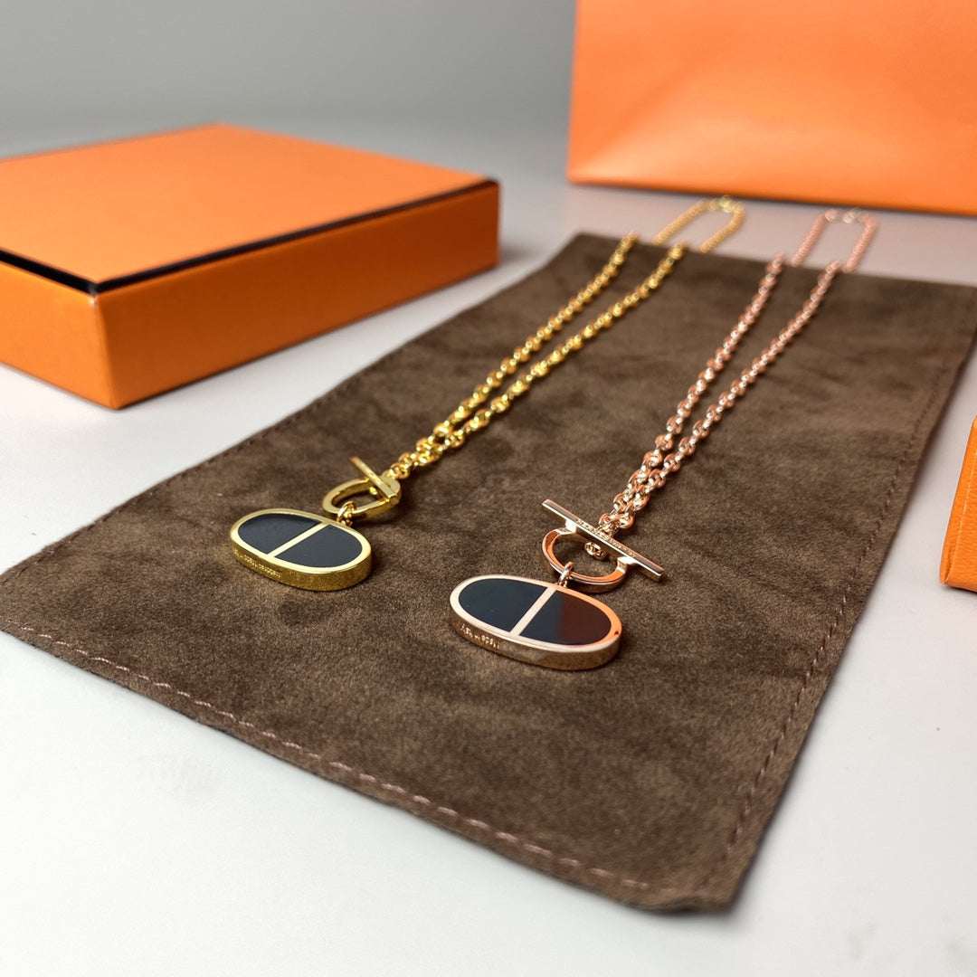 [Solara Jewelry]CHAINE VERSO BLACK CERAMIC NECKLACE