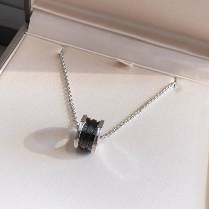 [Solara Jewelry]ZERO 1 BLACK CERAMIC SILVER NECKLACE