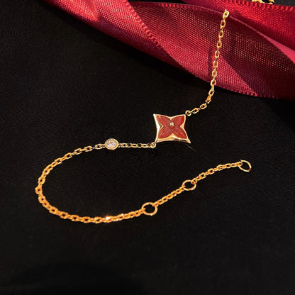 [Solara Jewelry]COLOR STAR CARNELIAN PINK GOLD DIAMOND BRACELET