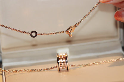 [Solara Jewelry]ZERO 1 ROCK PEDANT PINK GOLD BLACK NECKLACE