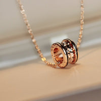 [Solara Jewelry]ZERO 1 ROCK PEDANT PINK GOLD BLACK NECKLACE