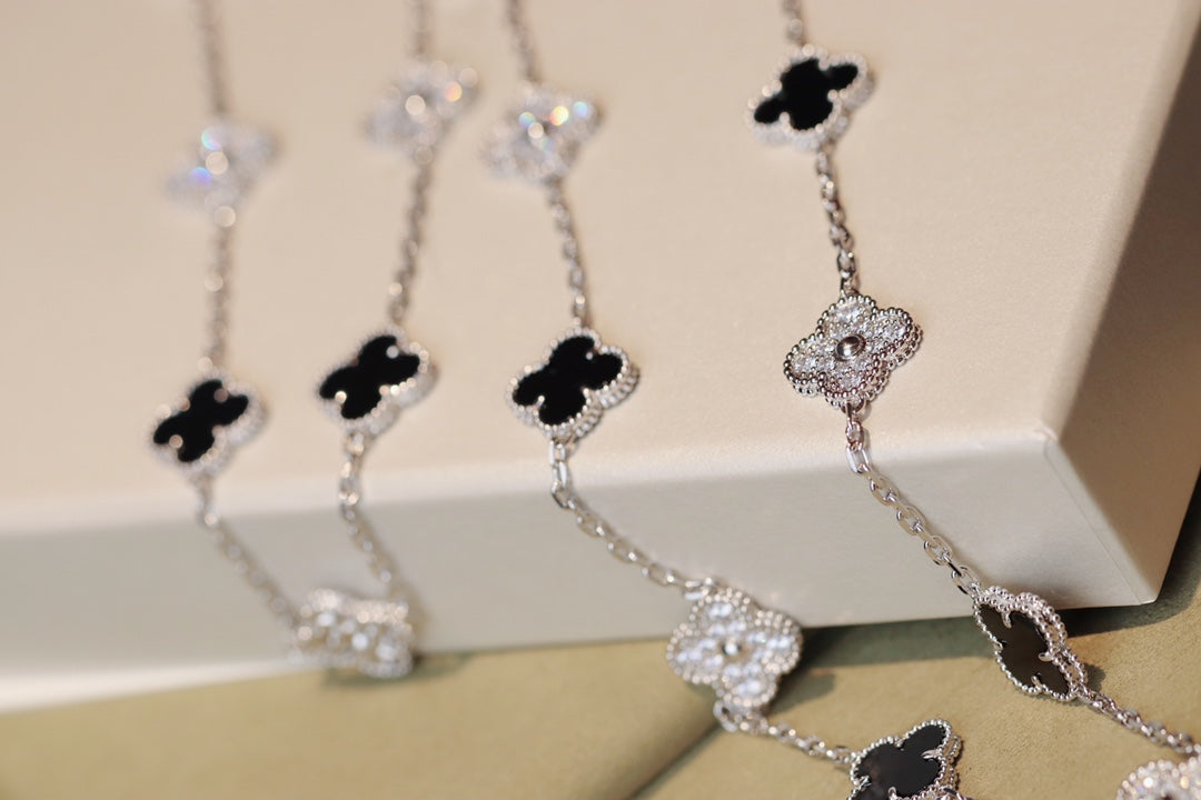 [Solara Jewelry]CLOVER 20 MOTIFS ONYX DIAMOND SILVER