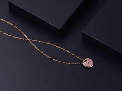 [Solara Jewelry]AMULETTE ROSE GOLD PINK MOP NECKLACE
