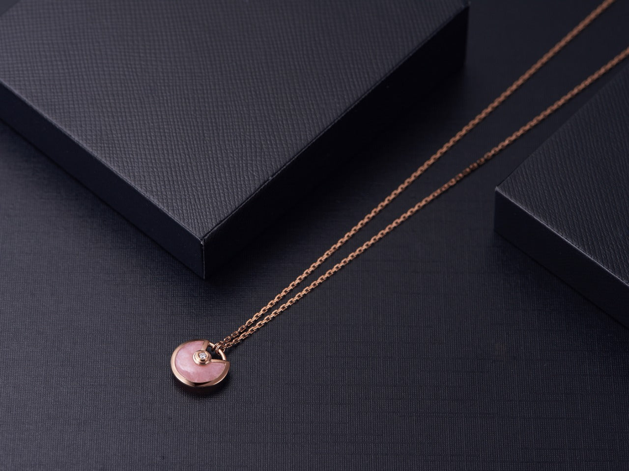 [Solara Jewelry]AMULETTE ROSE GOLD PINK MOP NECKLACE