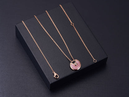 [Solara Jewelry]AMULETTE ROSE GOLD PINK MOP NECKLACE