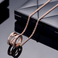 [Solara Jewelry]ZERO 1 PINK GOLD DIAMOND OPEN NECKLACE