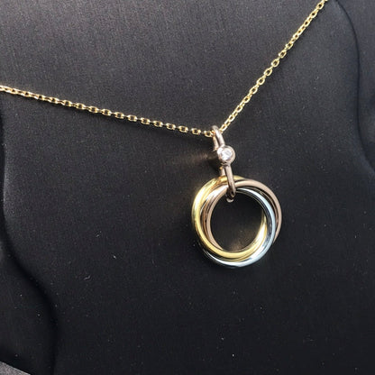 [Solara Jewelry]TRINITY SILVER GOLD PINK GOLD NECKLACE