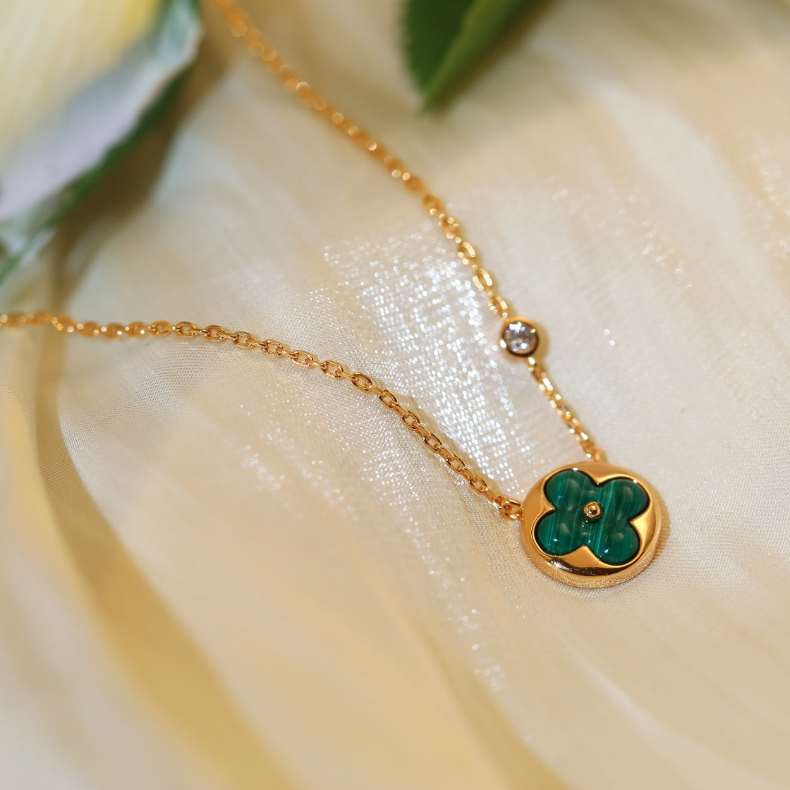[Solara Jewelry]SUN PEDANT PINK GOLD 1 DIAMOND NECKLACE