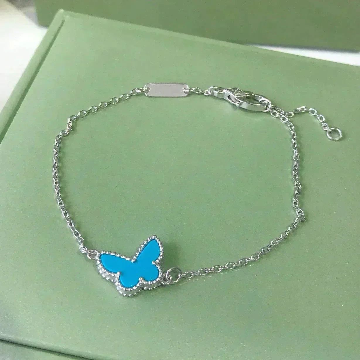 [Solara Jewelry]BUTTERFLY TURQUOISE BUTTERFLY BRACELET SILVER
