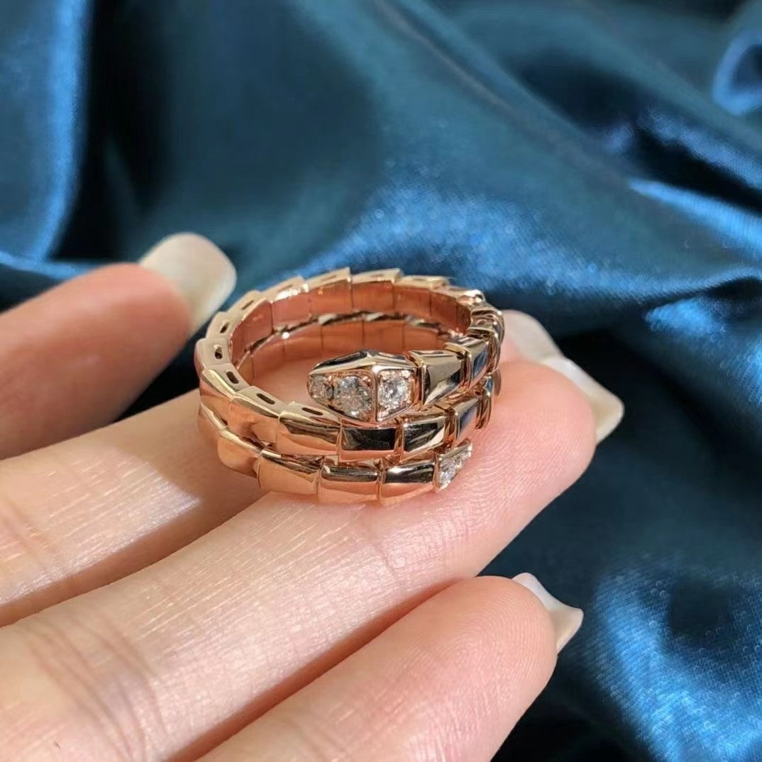 [Solara Jewelry]SERPENTS DOUBLE ROW DIAMOND RING
