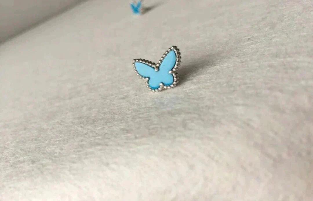 [Solara Jewelry]BUTTERFLY TURQUOISE EARRINGS SILVER