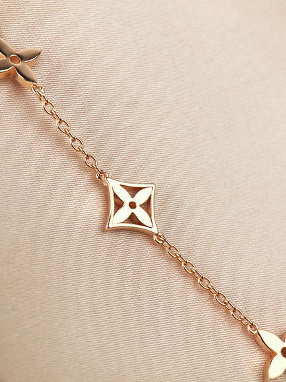 [Solara Jewelry]STAR AND SUN 7 MOTIFS GOLD BRACELET