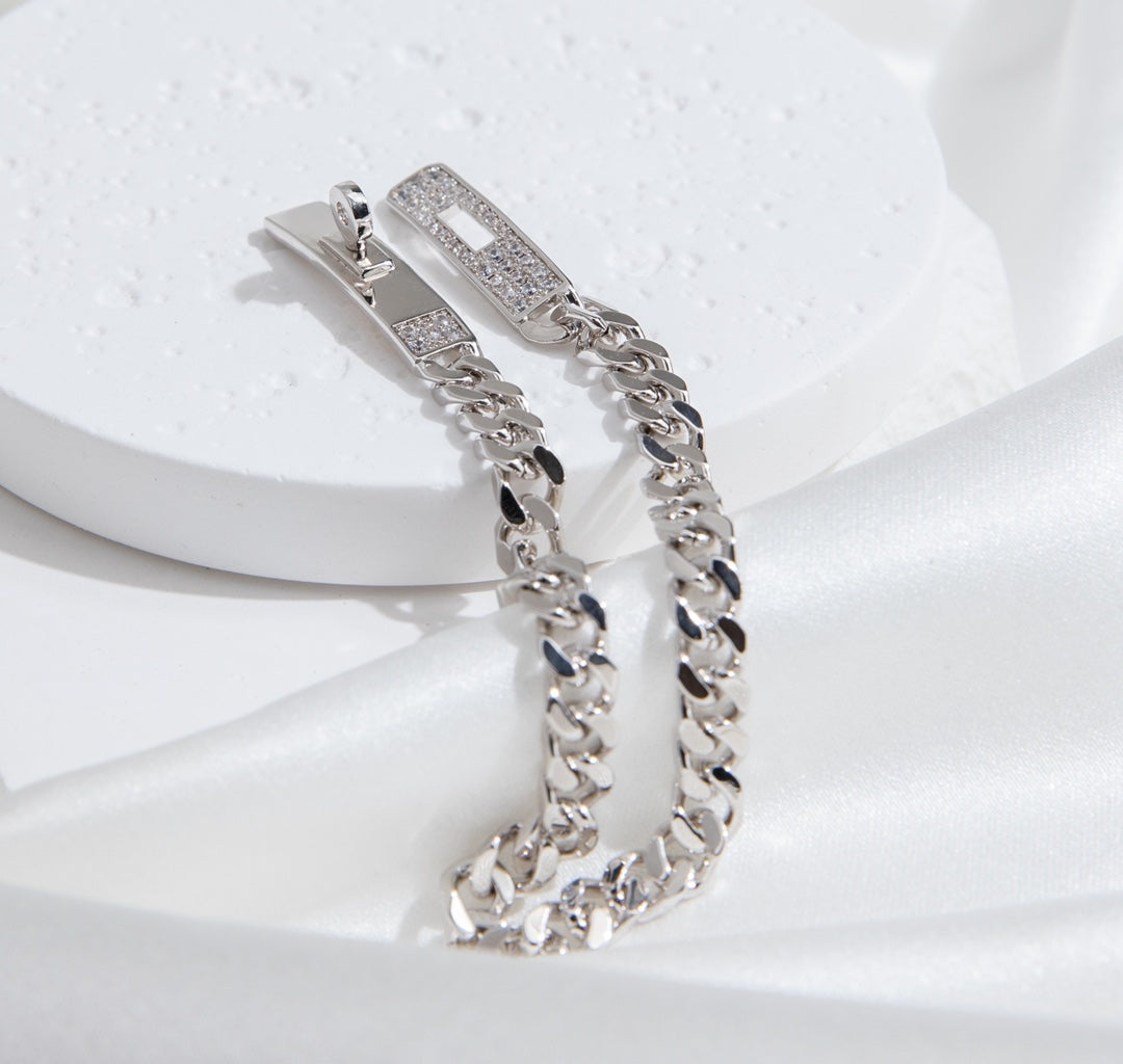[Solara Jewelry]KELLY CHAIN SILVER DIAMOND BRACELET