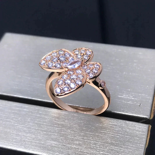 [Solara Jewelry]BUTTERFLY PINK GOLD DIAMOND RING