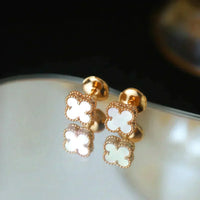 [Solara Jewelry]CLOVER MINI 9.5MM WHITE MOP EARRINGS