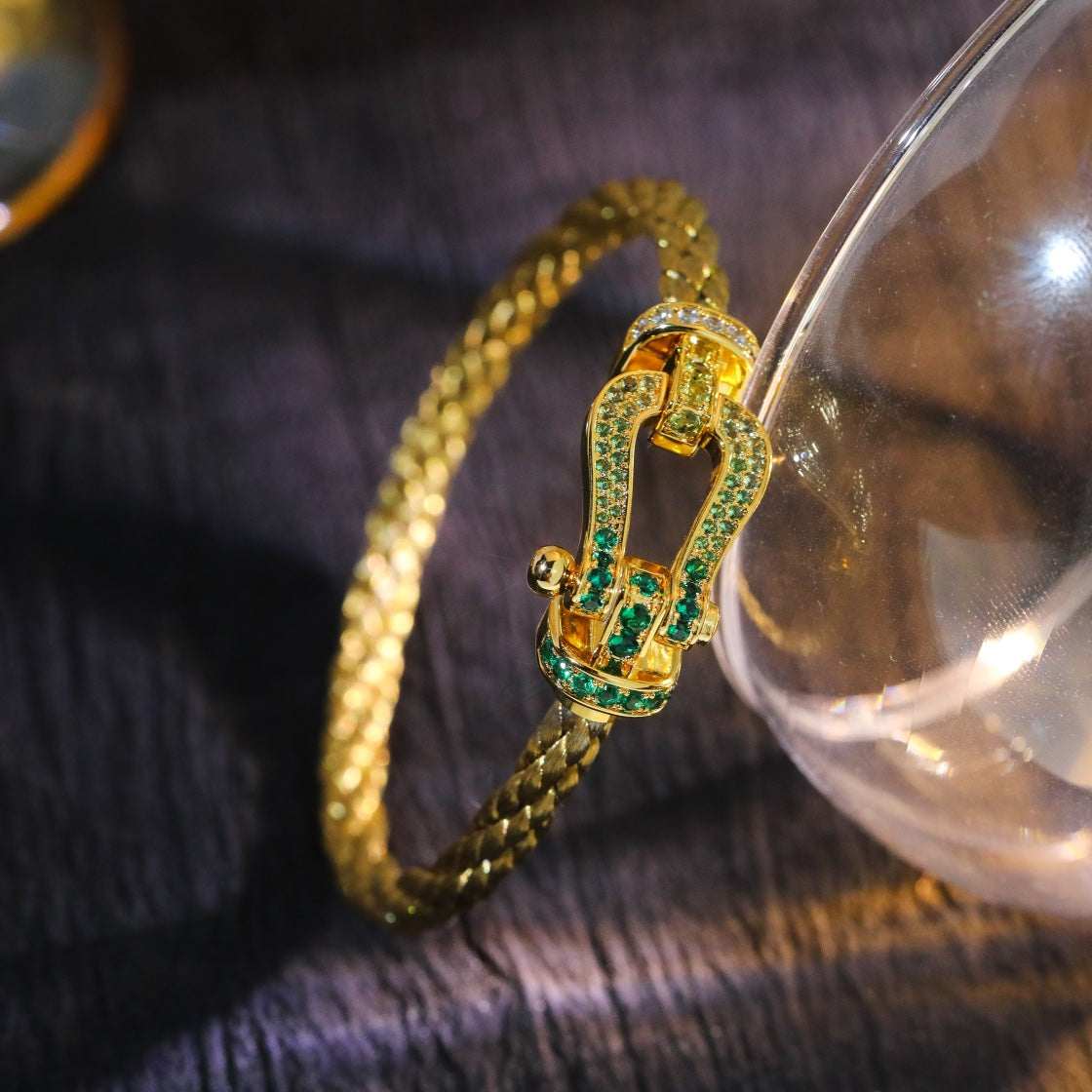 [Solara Jewelry]FORCE 10 GOLD GREEN DIAMOND PAVED