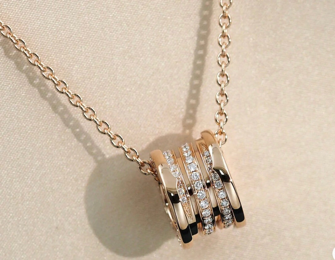 [Solara Jewelry]ZERO 1 PINK GOLD DIAMOND NECKLACE