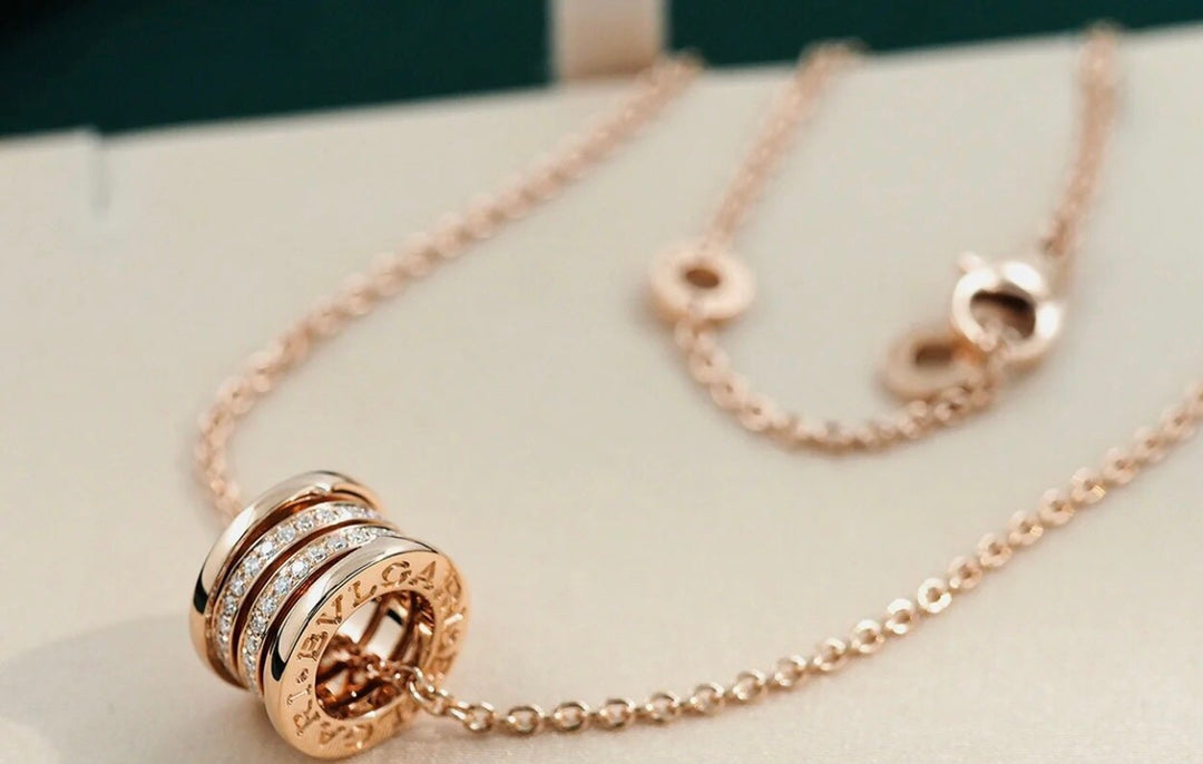 [Solara Jewelry]ZERO 1 PINK GOLD DIAMOND NECKLACE