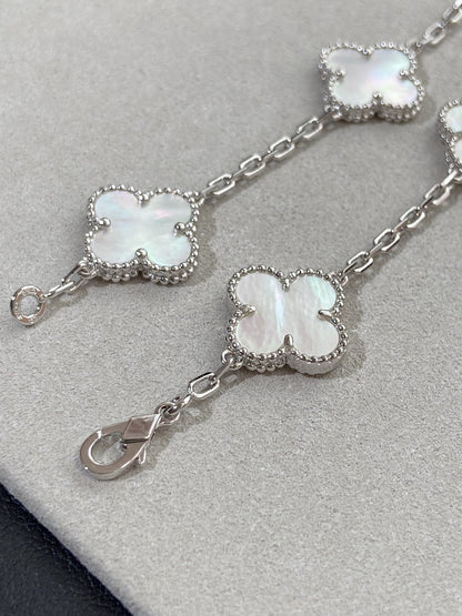 [Solara Jewelry]CLOVER SILVER MOP 5 MOTIF BRACELET