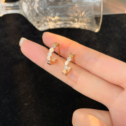 [Solara Jewelry]BEE LOVE DIAMOND HOOP EARRINGS