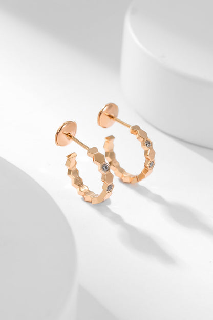 [Solara Jewelry]BEE LOVE DIAMOND HOOP EARRINGS