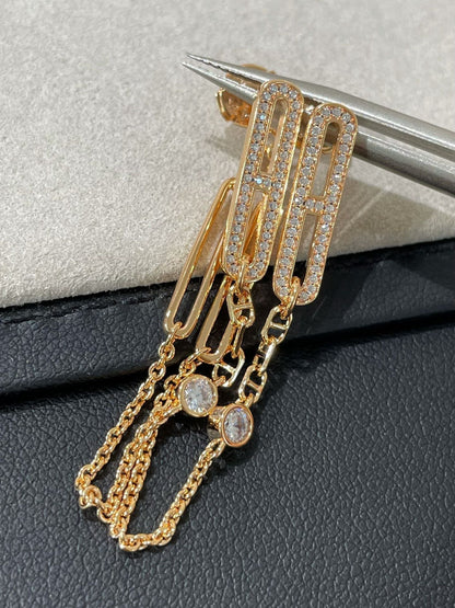 [Solara Jewelry]CHAINE CHAOS DIAMOND DROP EARRINGS