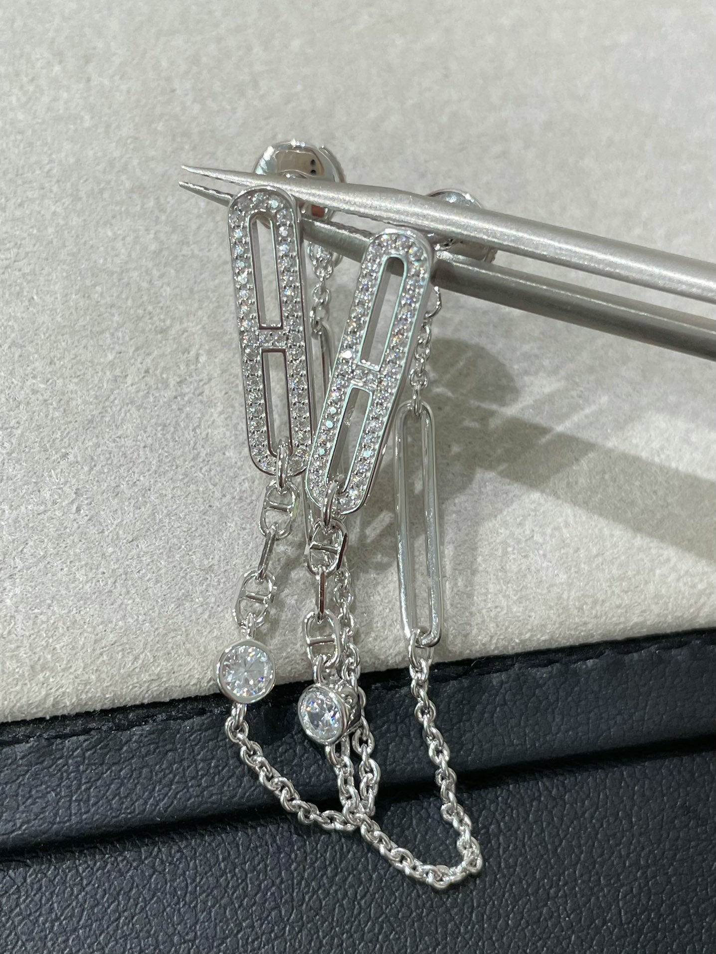[Solara Jewelry]CHAINE CHAOS DIAMOND DROP EARRINGS