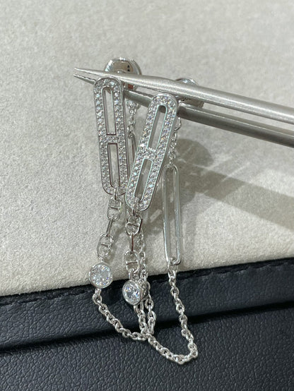 [Solara Jewelry]CHAINE CHAOS DIAMOND DROP EARRINGS