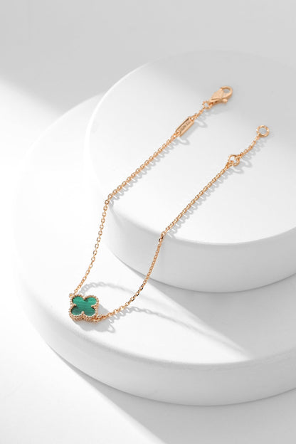 [Solara Jewelry]CLOVER BRACELET MALACHITE 1 MOTIF
