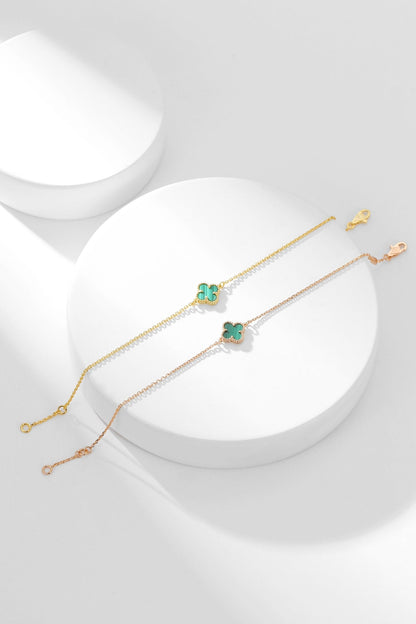 [Solara Jewelry]CLOVER BRACELET MALACHITE 1 MOTIF