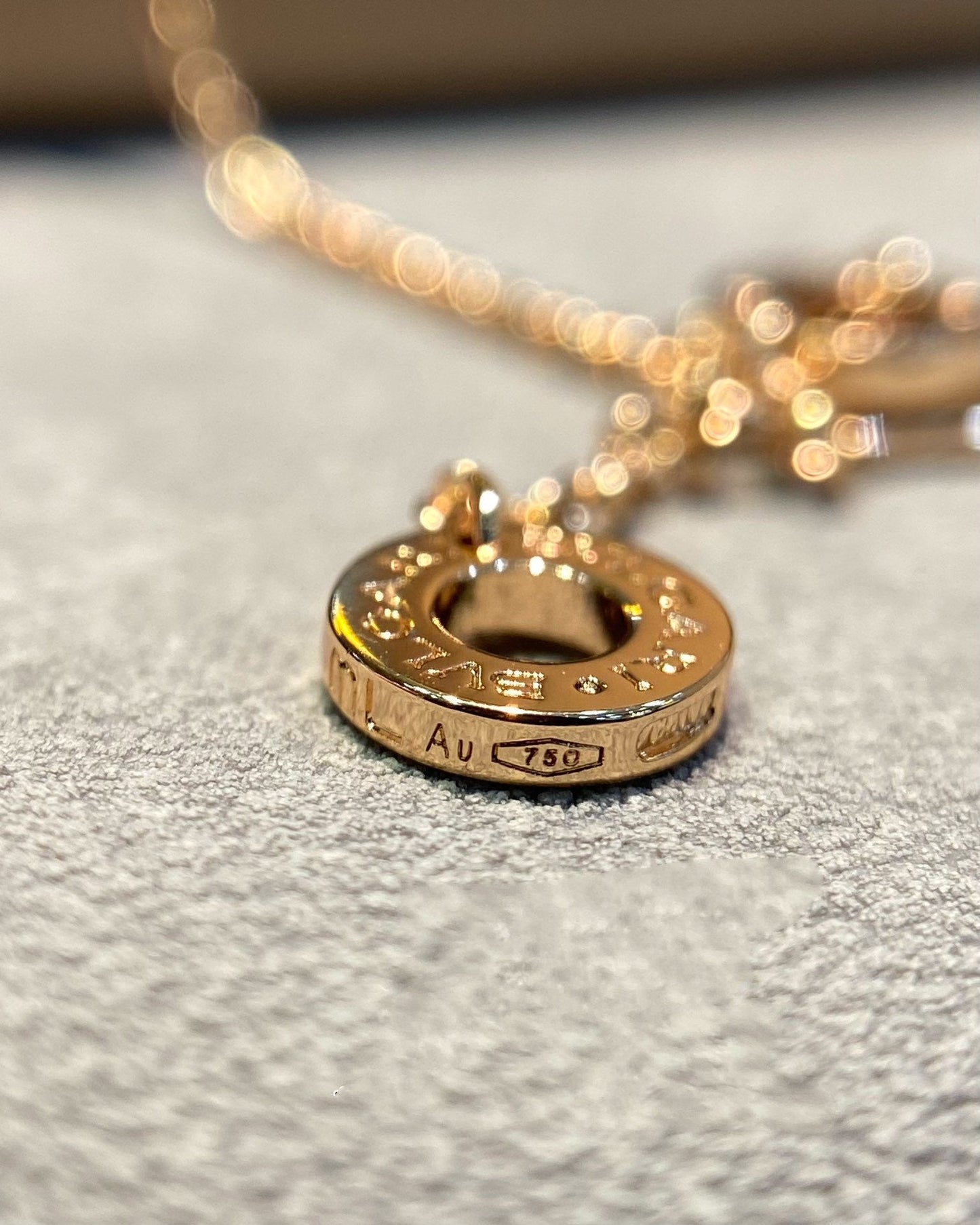 [Solara Jewelry]DREAM MOP DIAMOND PAVED PINK GOLD NECKLACE