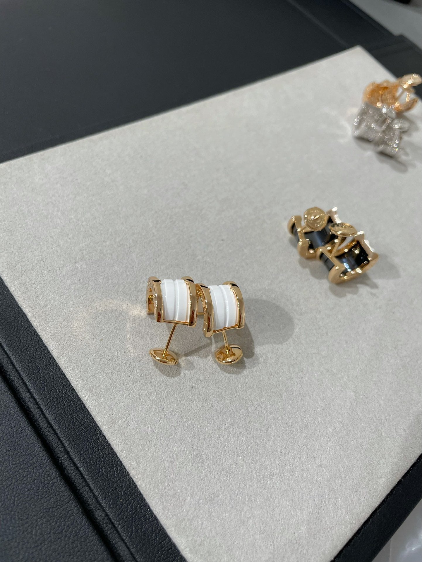 [Solara Jewelry]ZERO 1 PINK GOLD CERAMIC EARRINGS