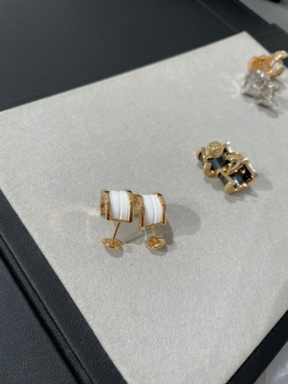 [Solara Jewelry]ZERO 1 PINK GOLD CERAMIC EARRINGS