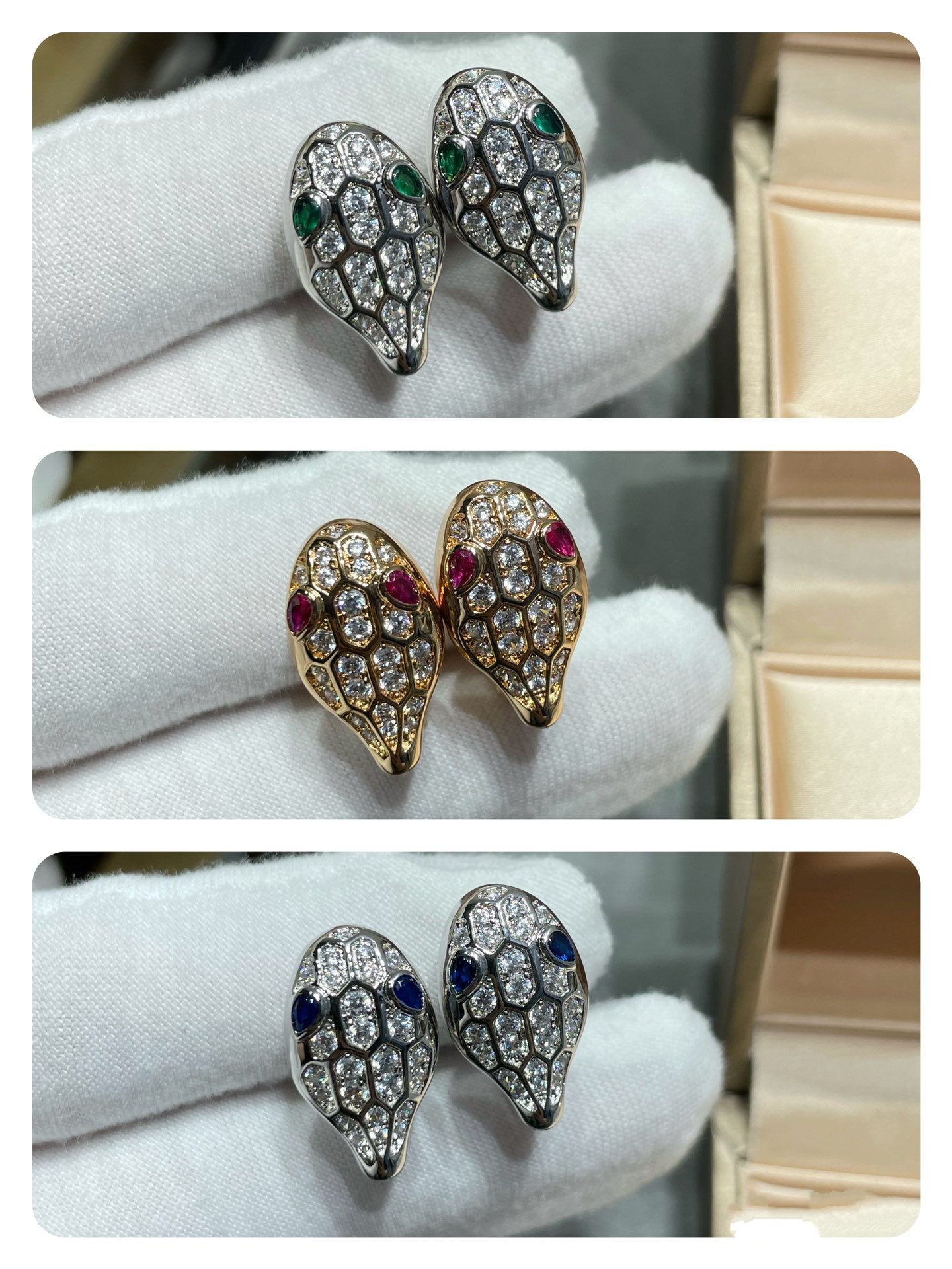 [Solara Jewelry]SERPENT DIAMOND STUD EARRINGS