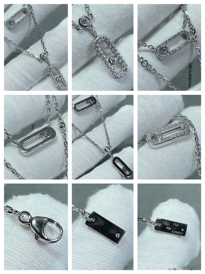 [Solara jewelry]MOVE 2 ROW DIAMOND NECKLACE