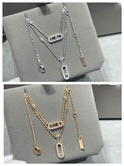[Solara jewelry]MOVE 2 ROW DIAMOND NECKLACE