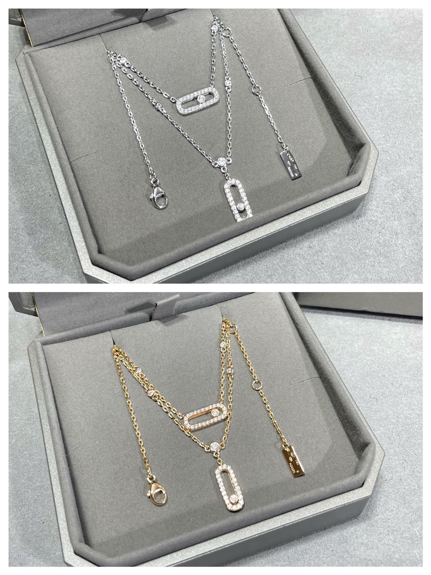 [Solara jewelry]MOVE 2 ROW DIAMOND NECKLACE