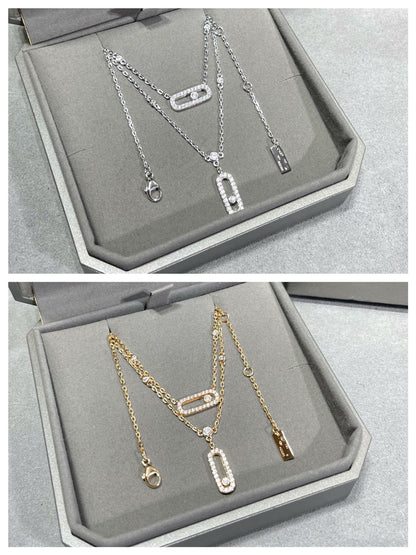 [Solara jewelry]MOVE 2 ROW DIAMOND NECKLACE