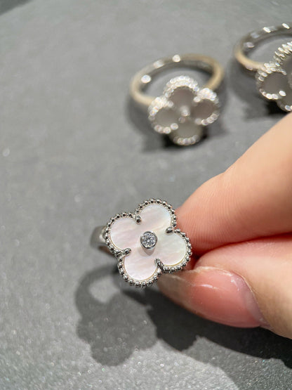 [Solara Jewelry]CLOVER SILVER MOP DIAMOND RING