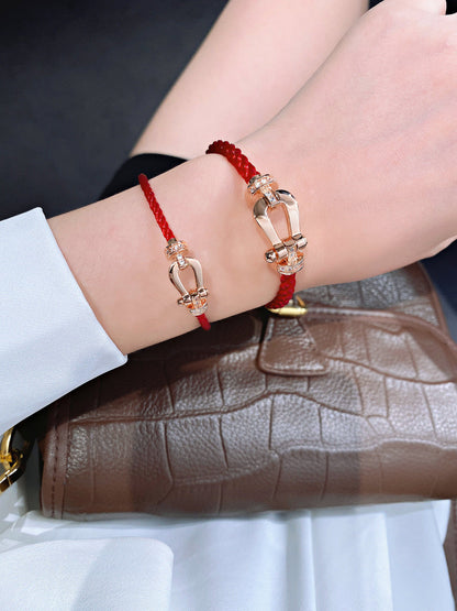[Solara Jewelry]FORCE 10 HALF DIAMOND PINK GOLD RED CORDERI LARGE AND MEDIUM MODEL
