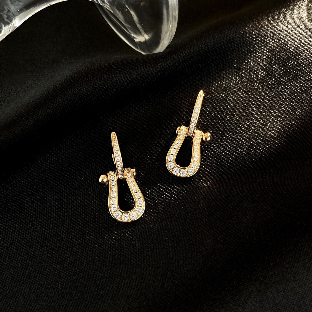 [Solara Jewelry]FORCE 10 FULL DIAMOND DROP EARRINGS MEDIUM MODEL