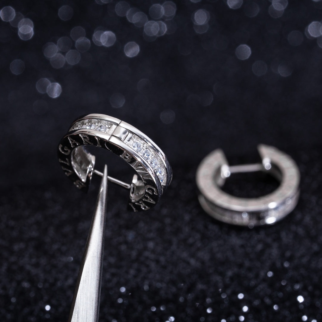 [Solara Jewelry]ZERO 1 MINI SILVER DIAMOND EARRINGS