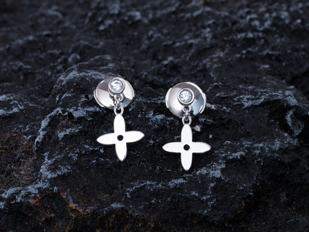 [Solara Jewelry]VIDYLLE SILVER DIAMOND MINI DROP EARRINGS