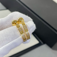 [Solara Jewelry]LOVE DIAMOND GOLD HOOP EARRINGS