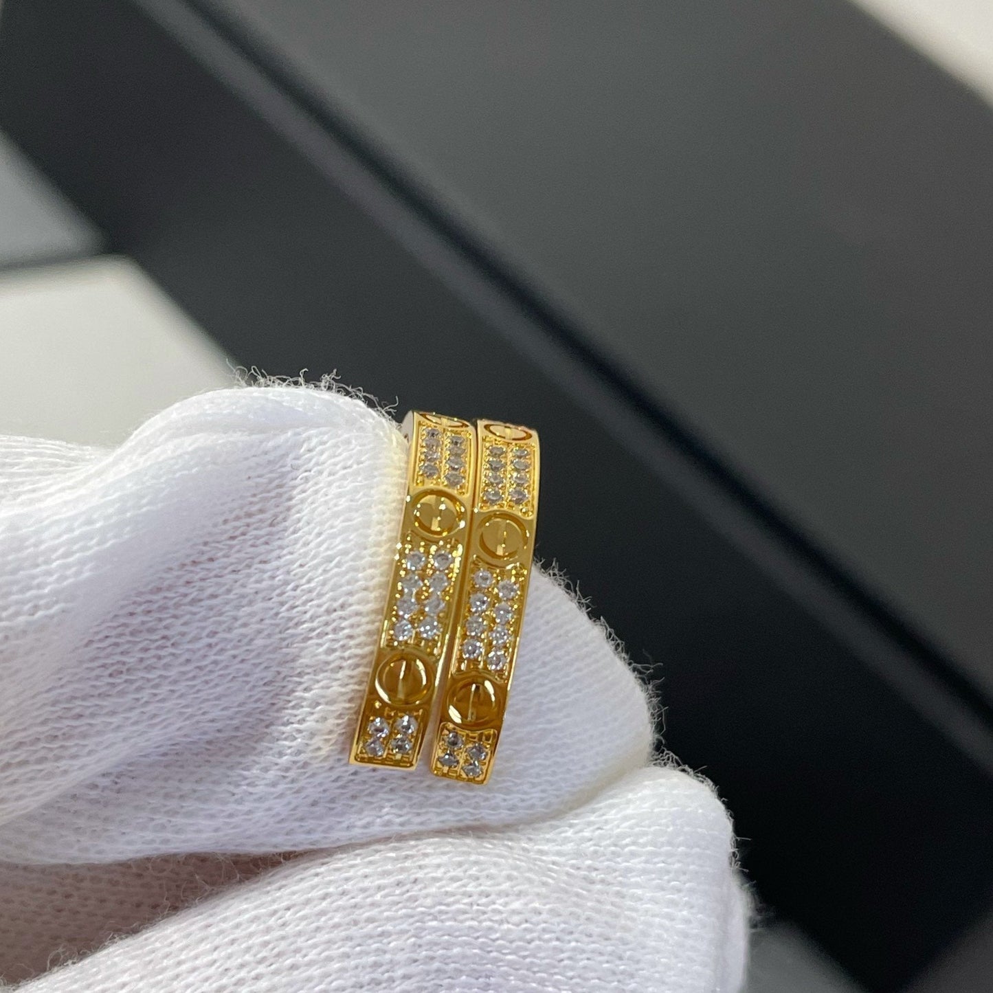 [Solara Jewelry]LOVE DIAMOND GOLD HOOP EARRINGS