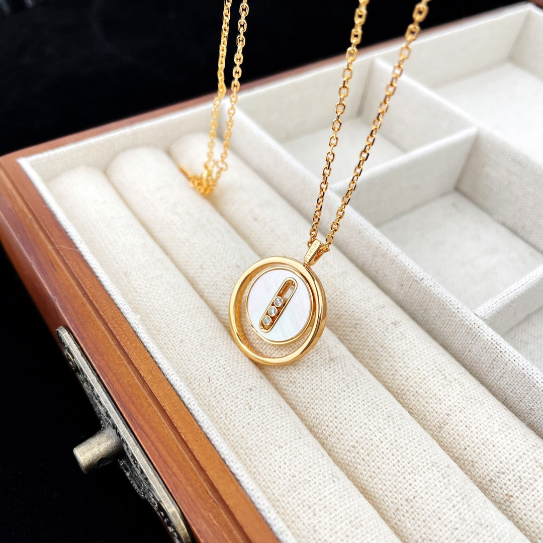 [Solara jewelry]LUCKY MOVE MOP PINK GOLD NECKLACE