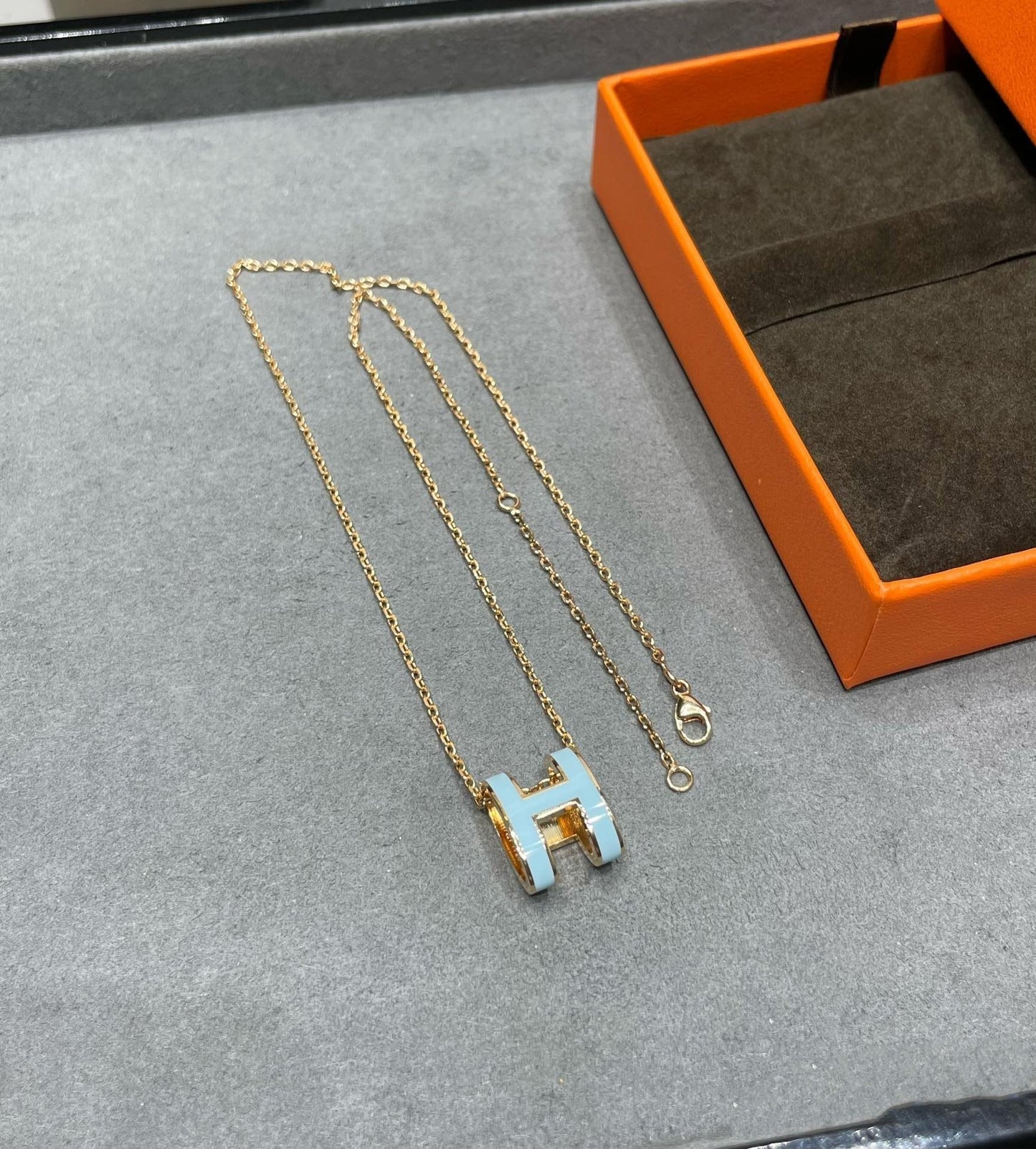[Solara Jewelry]POP H SKY BLUE NECKLACE